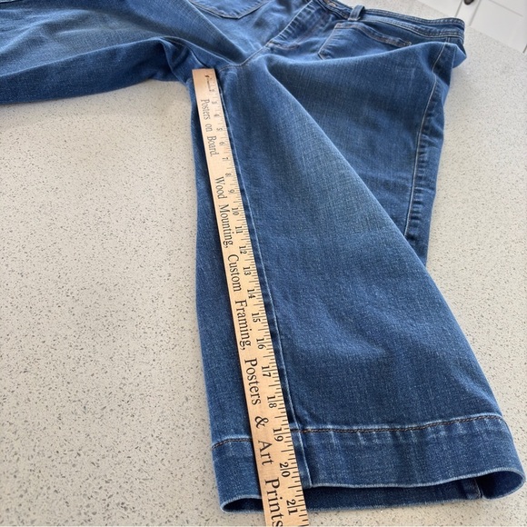 Talbots Flawless Size 14P Capri Stretch Denim Cropped Jeans High-Waist Wide - Picture 8 of 15